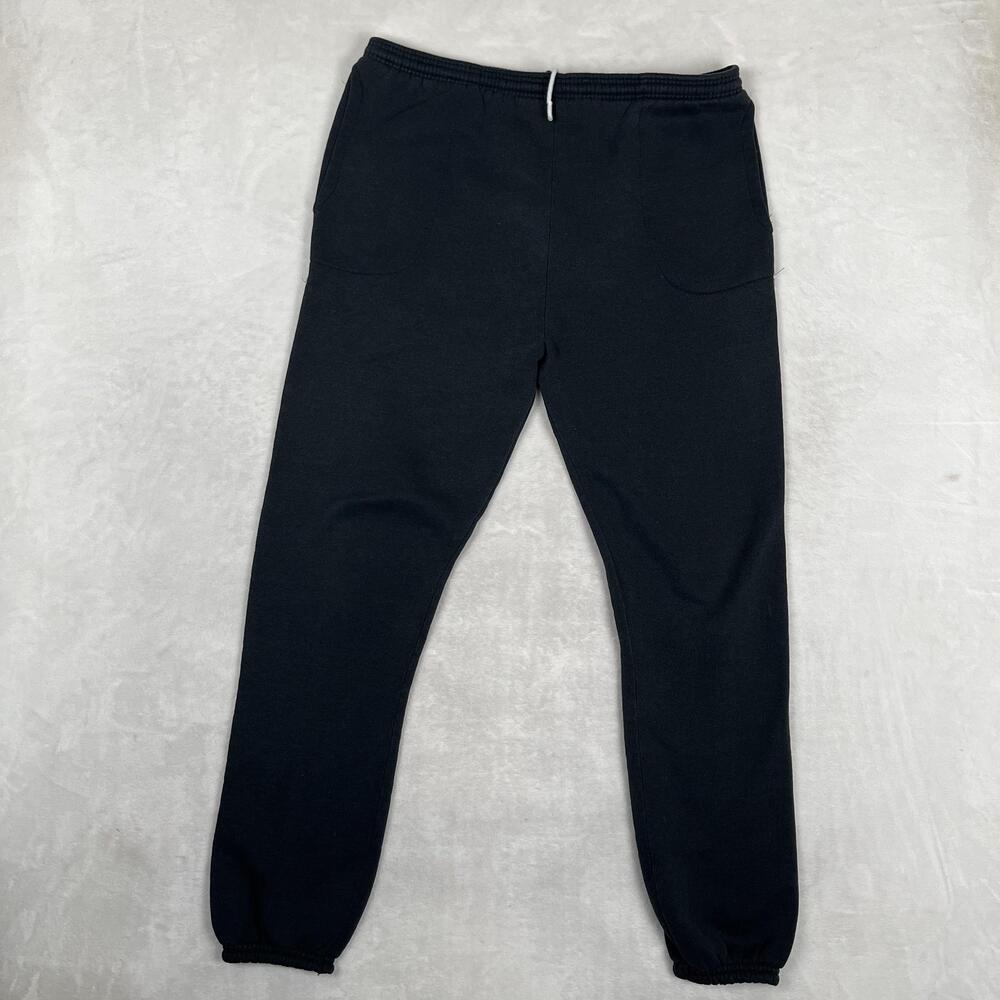 Vintage Hanes Classics Sweatpants Mens Large Black Fleece Joggers USA Made